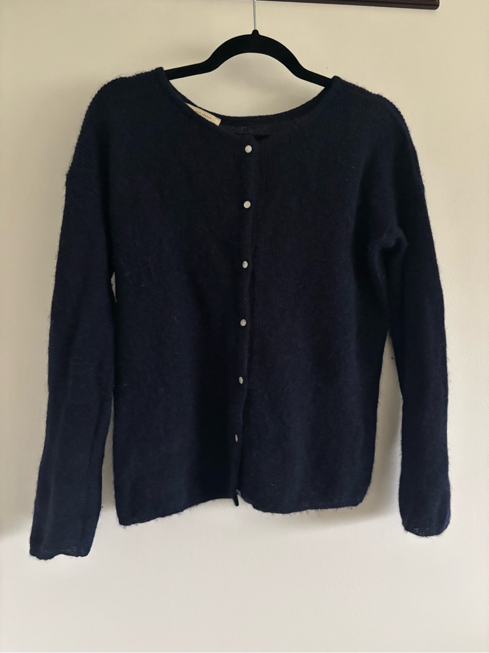 Sézane Gaspard Navy Button-Front Cardigan